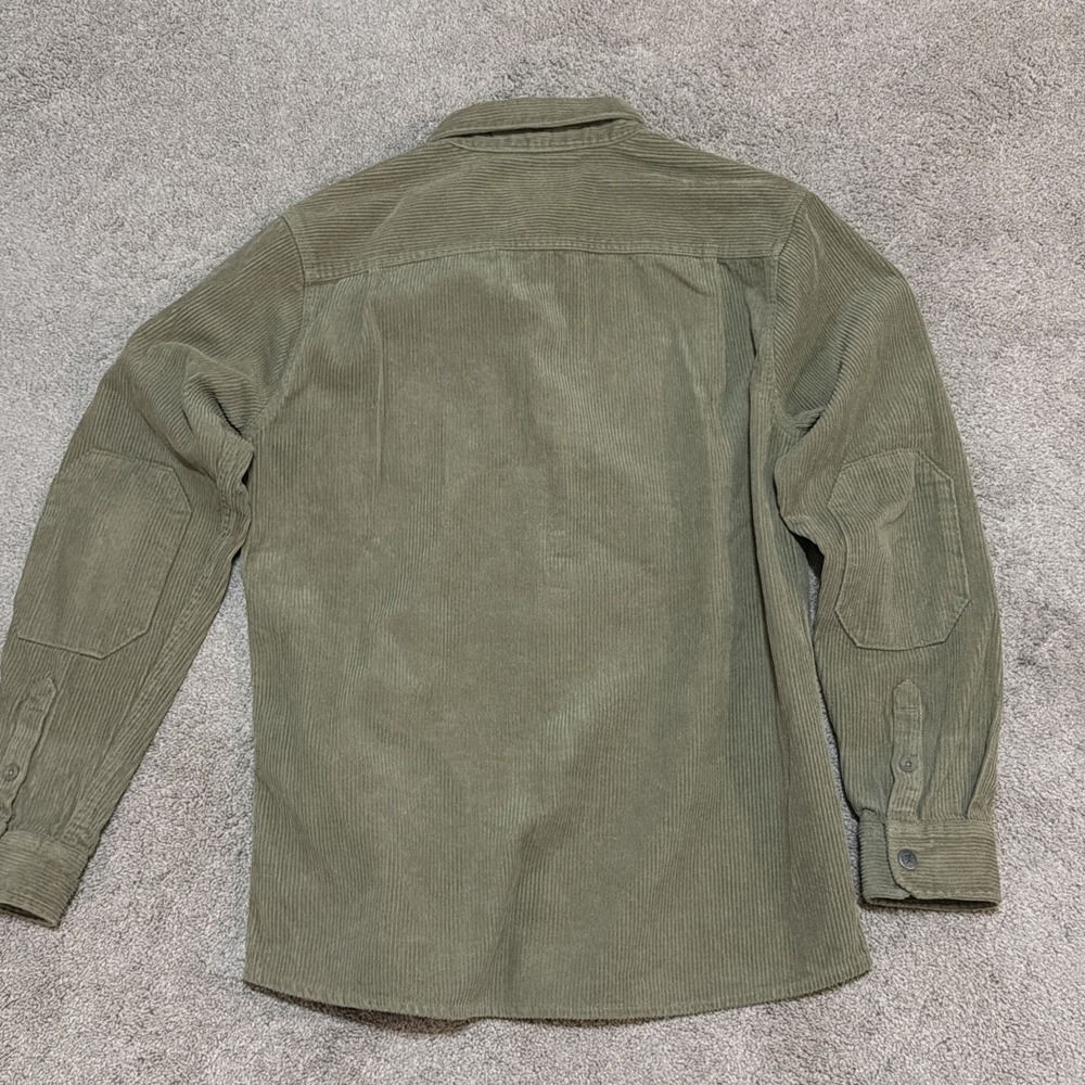 Roark Nordsman Corduroy Shirt Men's Small Olive Snap Front Elbow Patch RN655 - Picture 5 of 11